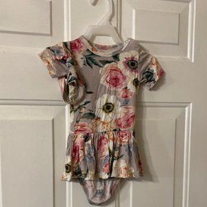 French Gray Twirl Dress with Headband